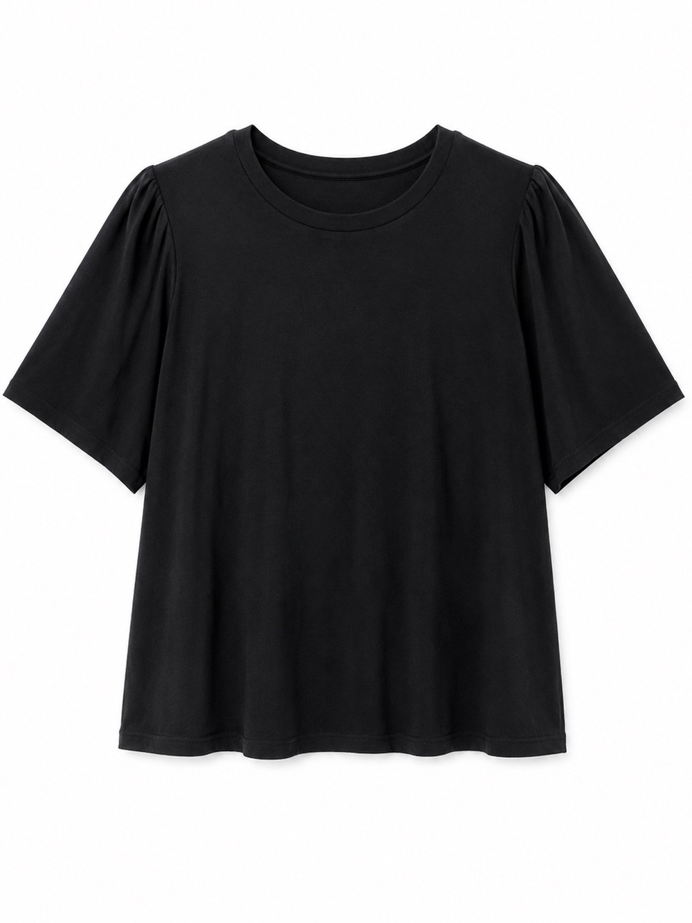 Worthington Black Cotton Blend Tee 2X Plus Size Short Sleeve Basic